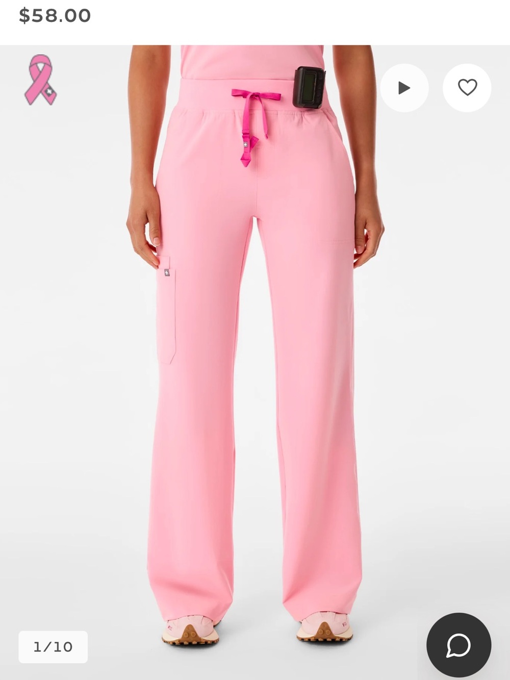 Figs Isabel Wide Leg- Fight Club Pink- NEW